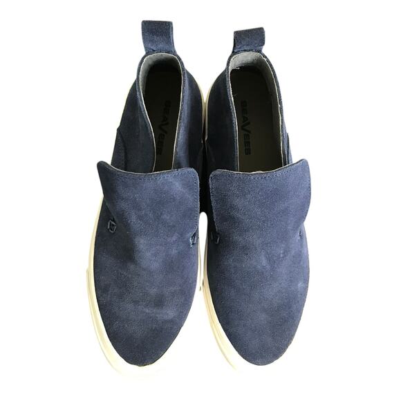 Seavees Huntington Middie Sneakers Womens Sz 10 Blue Leather Suede Slip-On Shoes - Picture 7 of 10